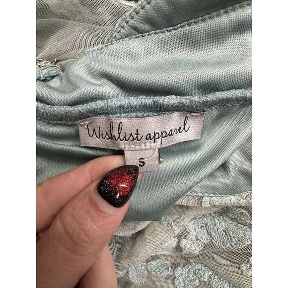 Wishlist‎ Apparel Lace Embroidered Deep V Maxi Ice Blue S - Picture 8 of 9